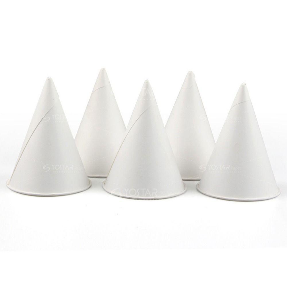 200Pcs 3.7Oz/4.5Oz White Paper Cone Cups Leakproof 200 Count Snow Cone Cups Heat-resistant Thicken Disposable Paper Cups Parties