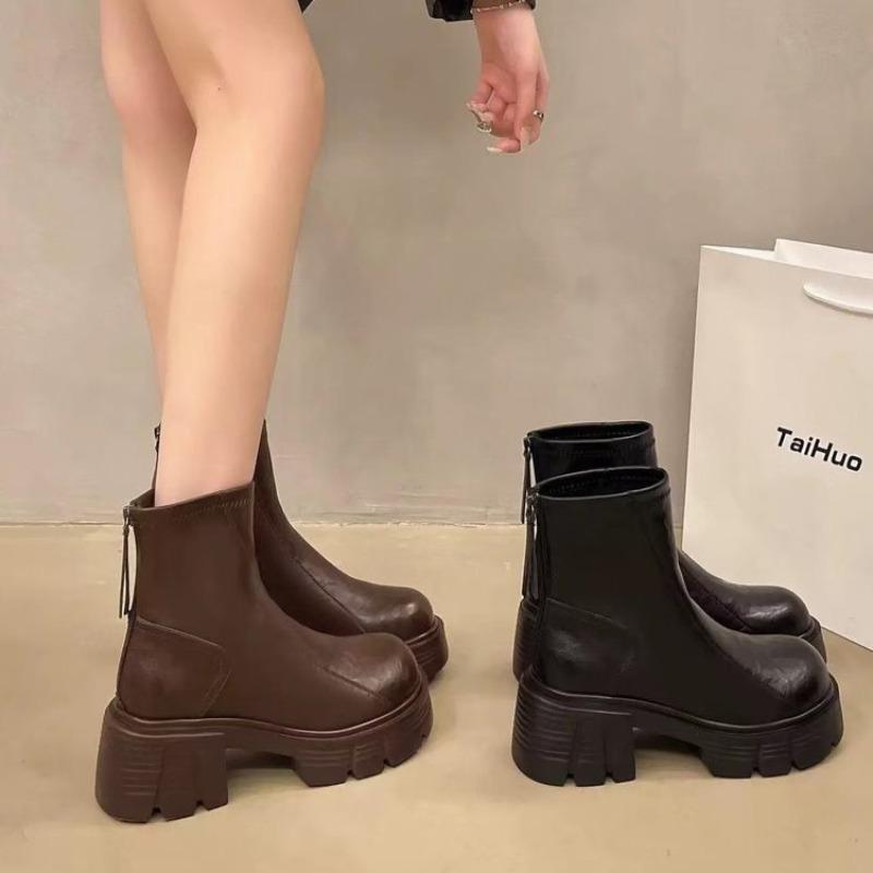 Europe America Hot Sale Women Modern Boots 2025 Autumn Retro Comfortable Chelsea Boot British Women Ankle Boots Zapatos De Mujer