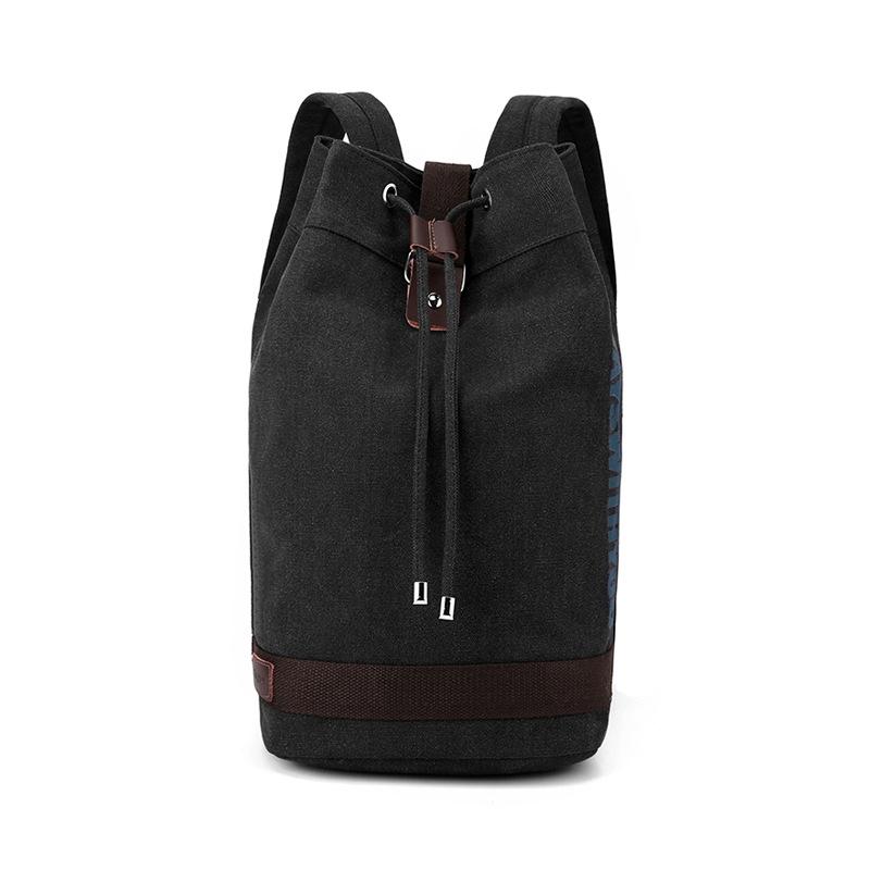 

Fashion Canvas Sports Backpack Barrel Bag Travel Computer Backpack Men S Bag Leisure Travel School Bag Unisex чорний