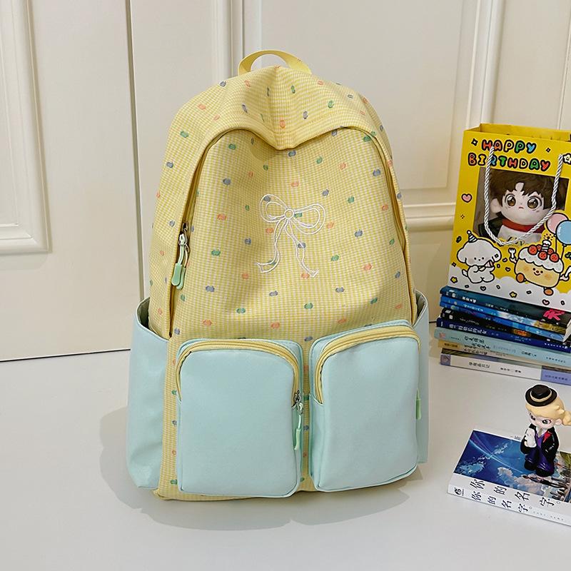 College style color matching backpack women's new schoolbag junior high school girls college students travel light backpack