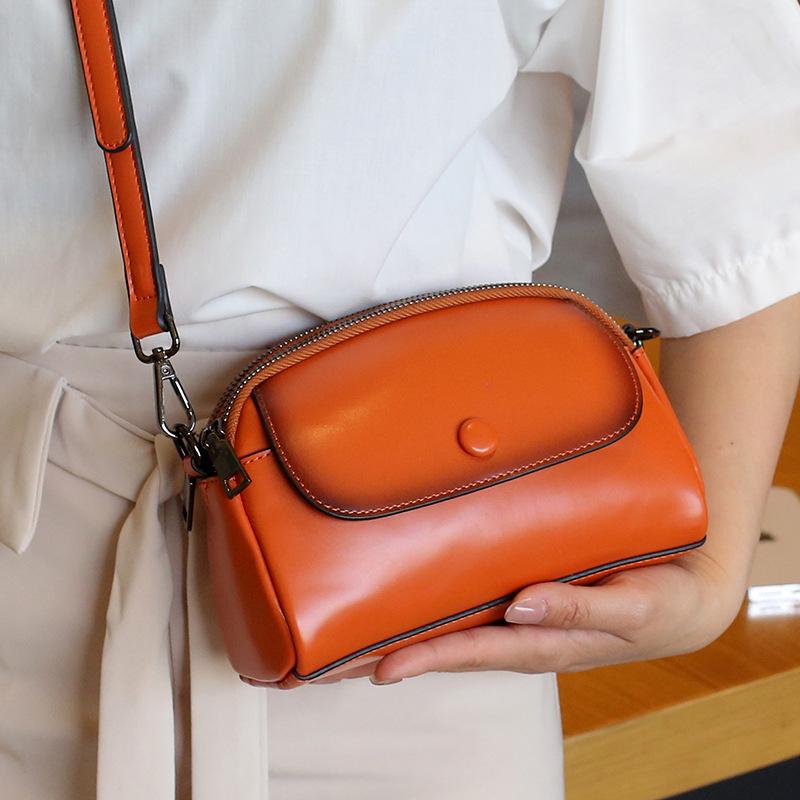 

Стильная женская сумка кроссбоди для телефона из натуральной кожи 2025 - Мини-дизайн с маленьким ароматом