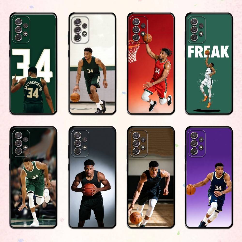 Basketball G-Giannis A-Antetokounmpo Phone Case For Samsung S 25,24,23,22,30,21,10,9,Ultra,Plus,Lite,FE,4,5 G Soft Black Case
