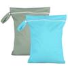 2pcs 40 X 30 Cm Reusable Travel Wet Bags with Zip Waterproof Laundry Bag