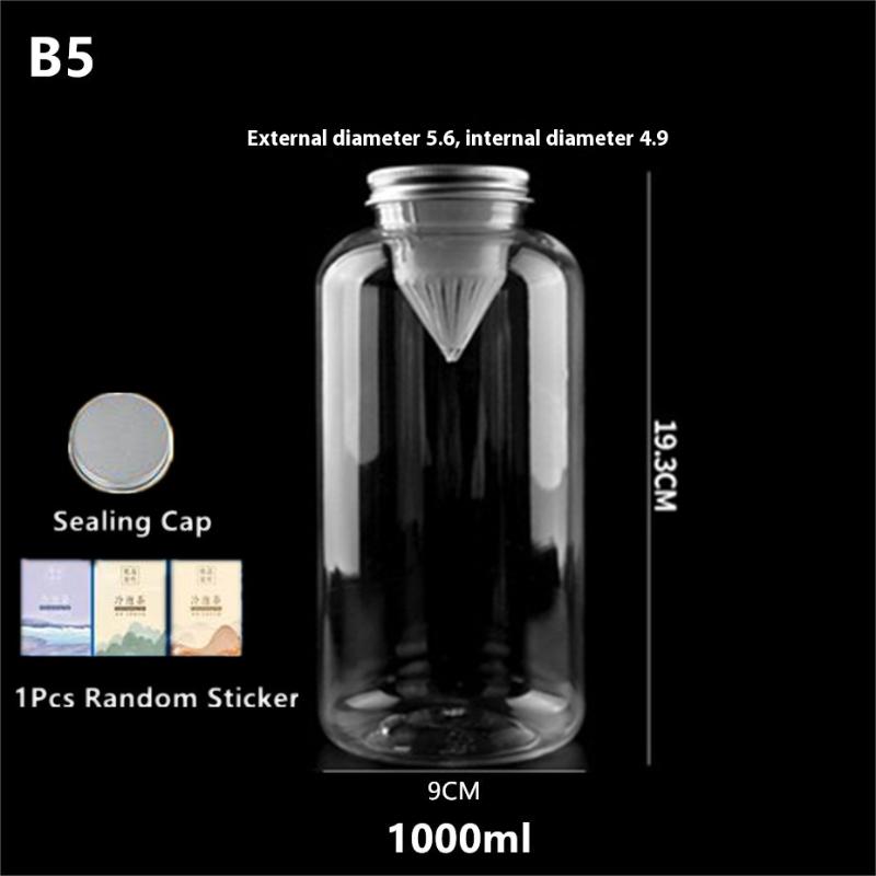 

400/550/650/700/1000 мл Бутылка для фруктового сока, чая холодной заварки, прозрачная пластиковая бутылка для напитков, одноразовая бутылка для молочного чая B3