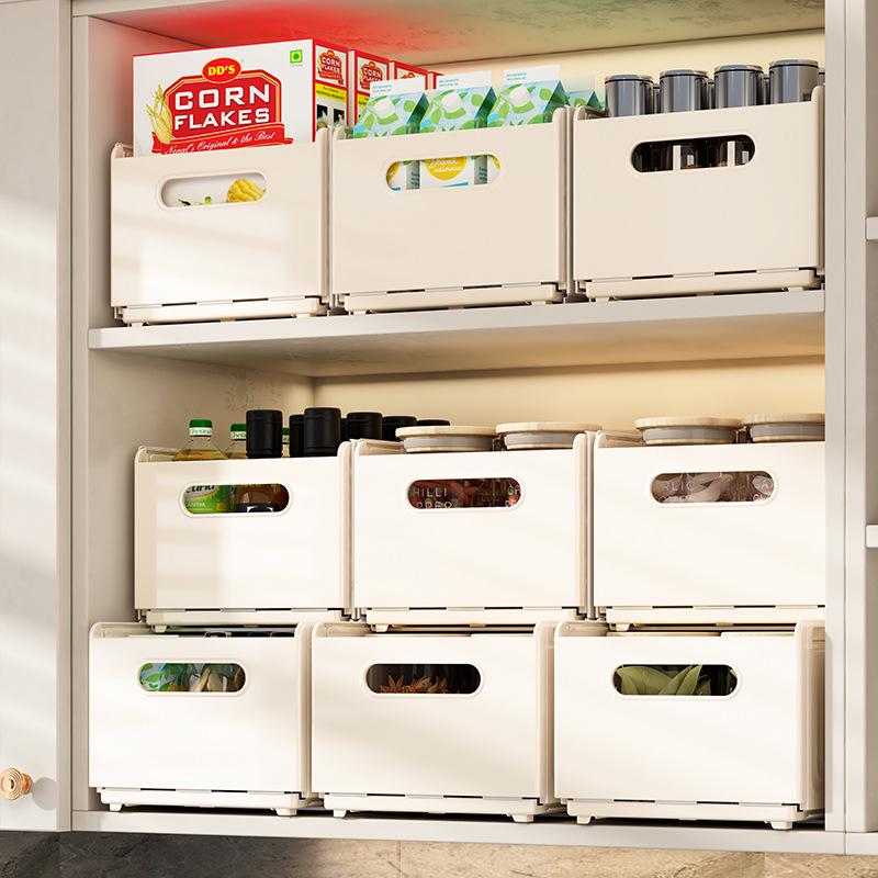 Retractable Right Angle Deep Drawer Snack Divider and Organizer.