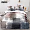 Streifen Bettbezug Set Polyester Grün Blau Schwarz Gestreift Kariert Patchwork Druck Steppdecke König Größe Weich Einzelbettwäsche Set für Teenager