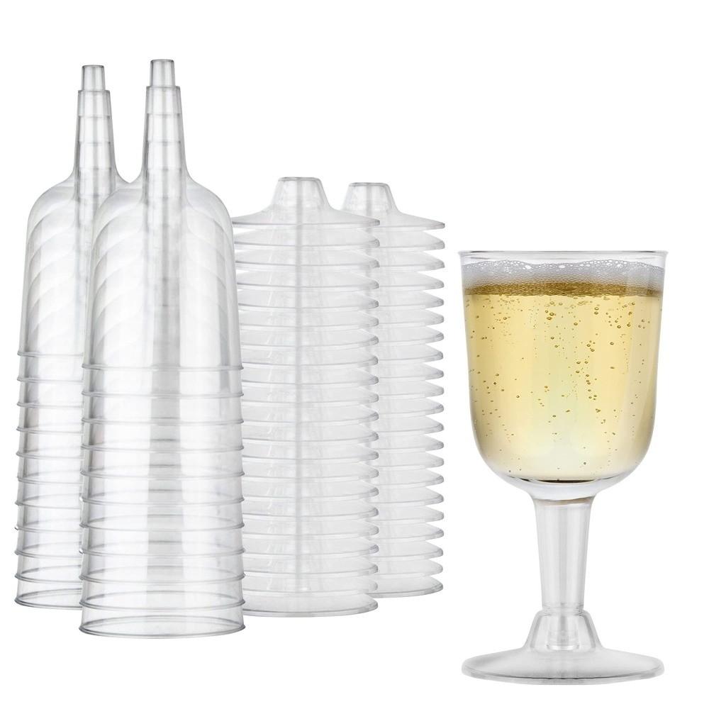 25pcs Unbreakable Disposable Wine Glasses Transparent Champagne Goblet  Party Supplies