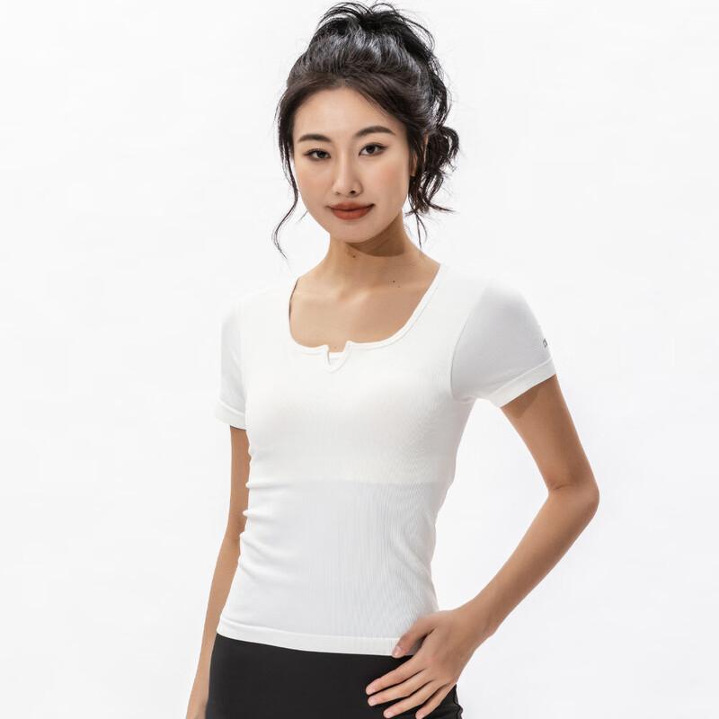 WEZHO Double-Layer Square Collar Yoga Short Sleeve Top