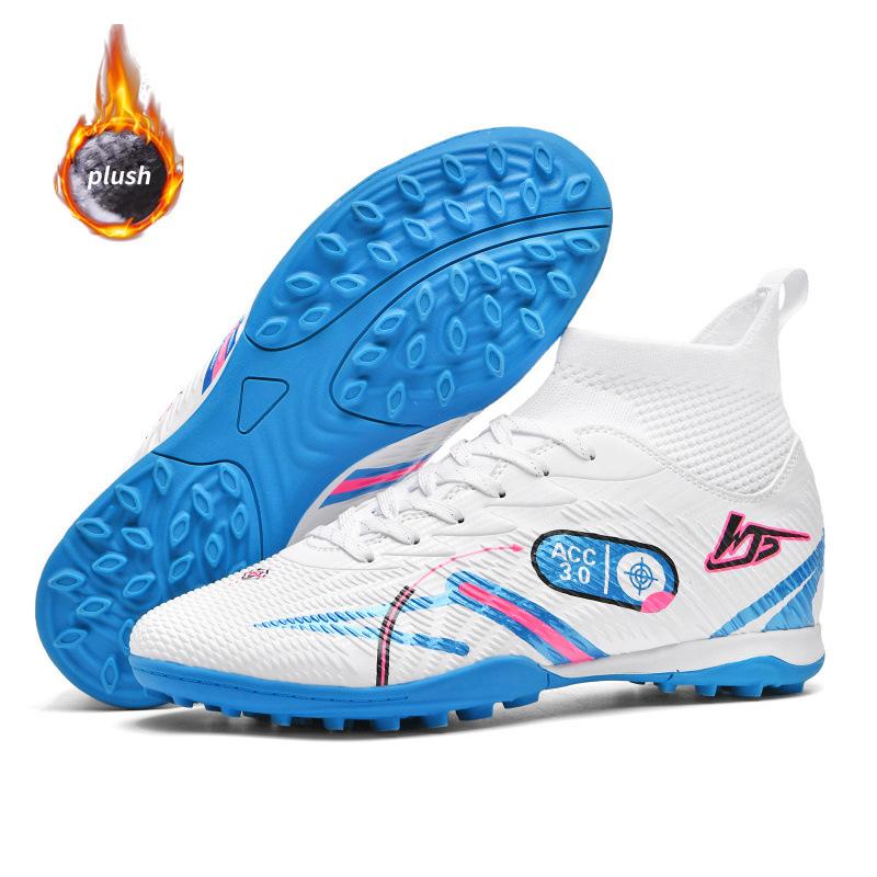 Winter velvet and cotton football shoes long nails broken nails children and adolescents men's shoes competition training shoes women's sports shoes