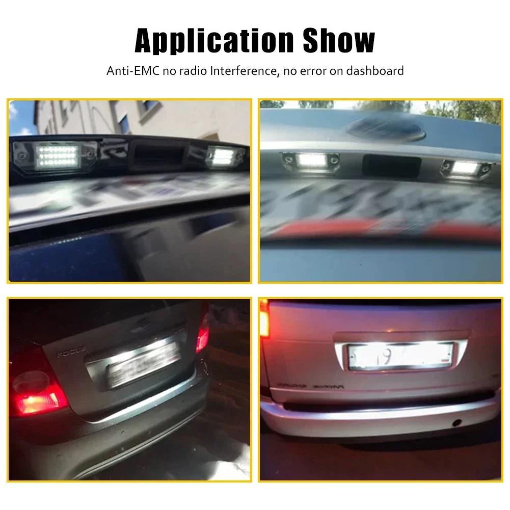 For Ford Focus 2 ST 225 C Max 2003 2004 2005 2006 2007 2008 2MK2 2PCS Car LED Number License Plate Light Lamps Lighting Upgrade
