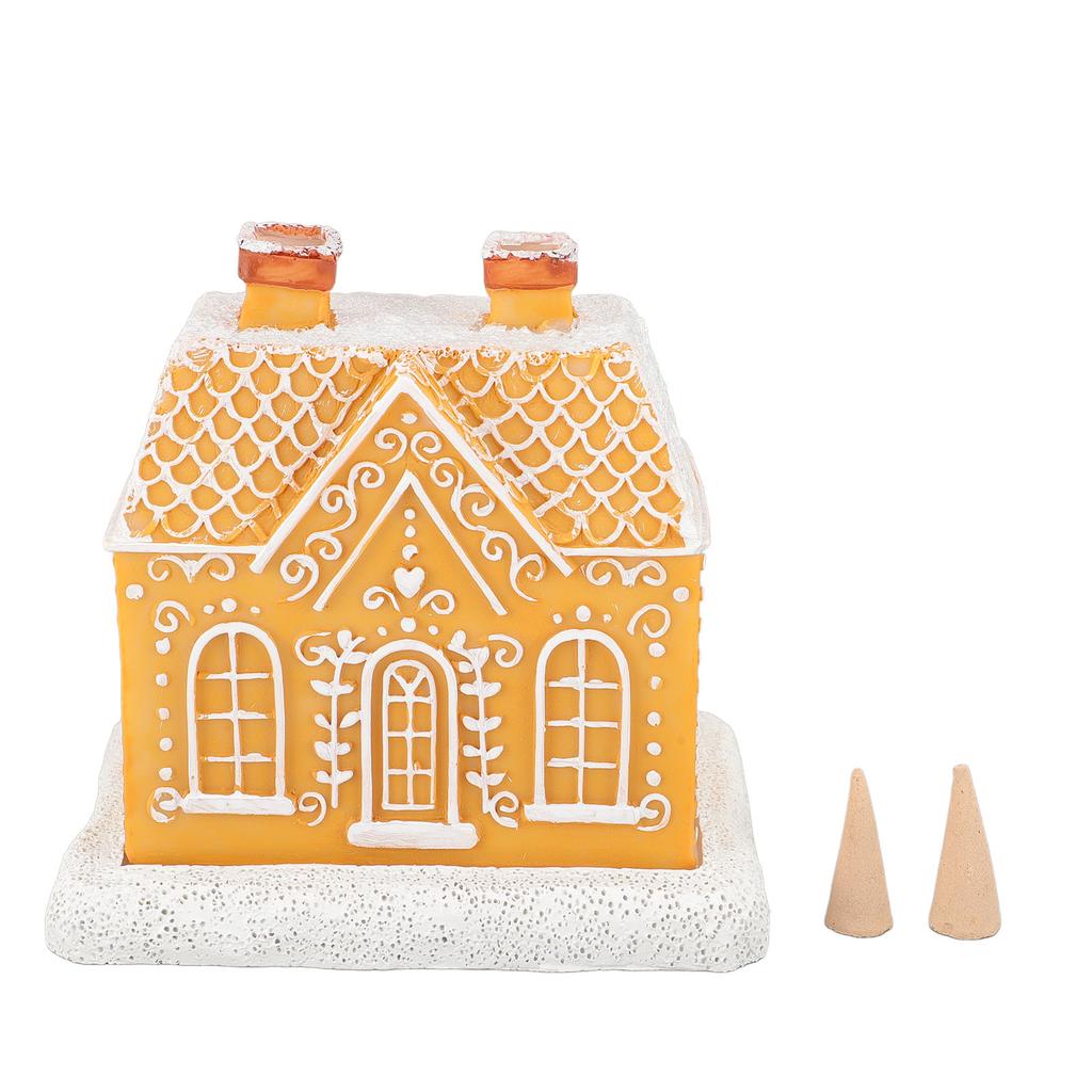 House Incense Cone Burner Log Cabin Incense Cone Burner Snowy Winter Incense Cone Burner for Nail