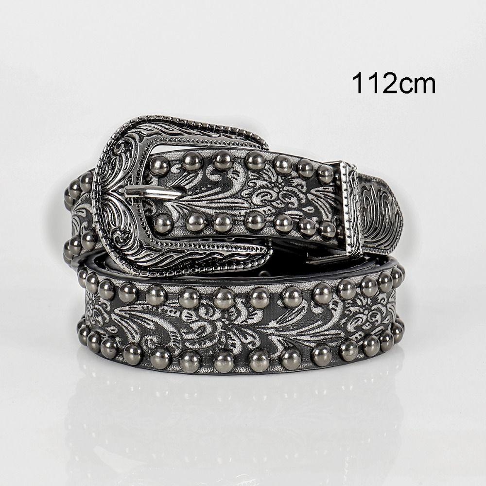 Y2K Round Rivet Belt Chic Alloy Buckle Waistband Women Man Jeans Belts