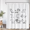 Black White Abstract Simple Line Shower Curtain Dog Pupple Nordic Minimalist Bathroom Decor Modern Polyester Bath Curtain Screen