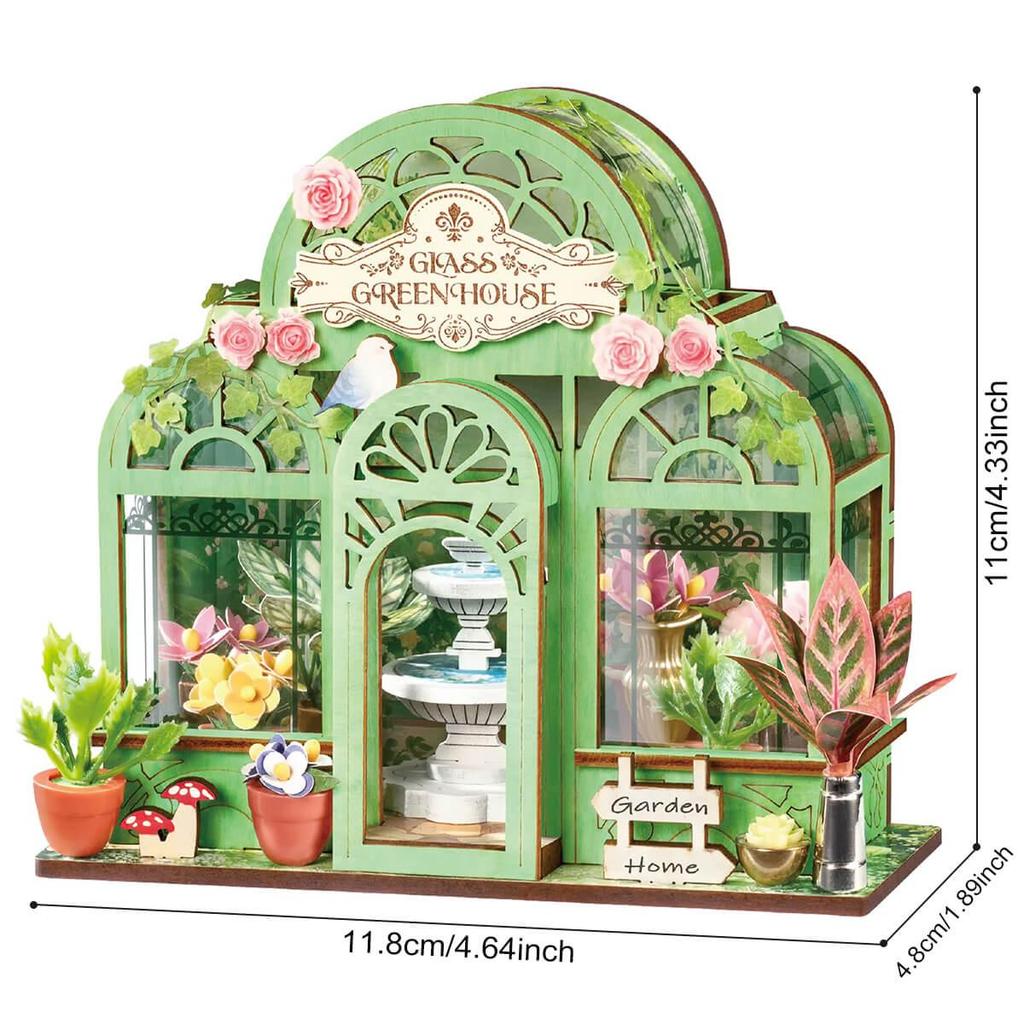 ROBOTIME Rolife 3D Puzzles Green Fountain Garden DIY Miniature House DS049