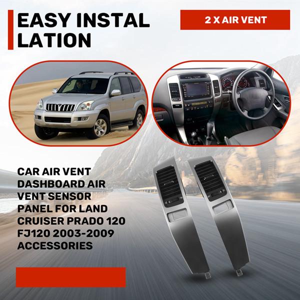 1 Pair Black and Silver ABS Car A/C Vent Panel