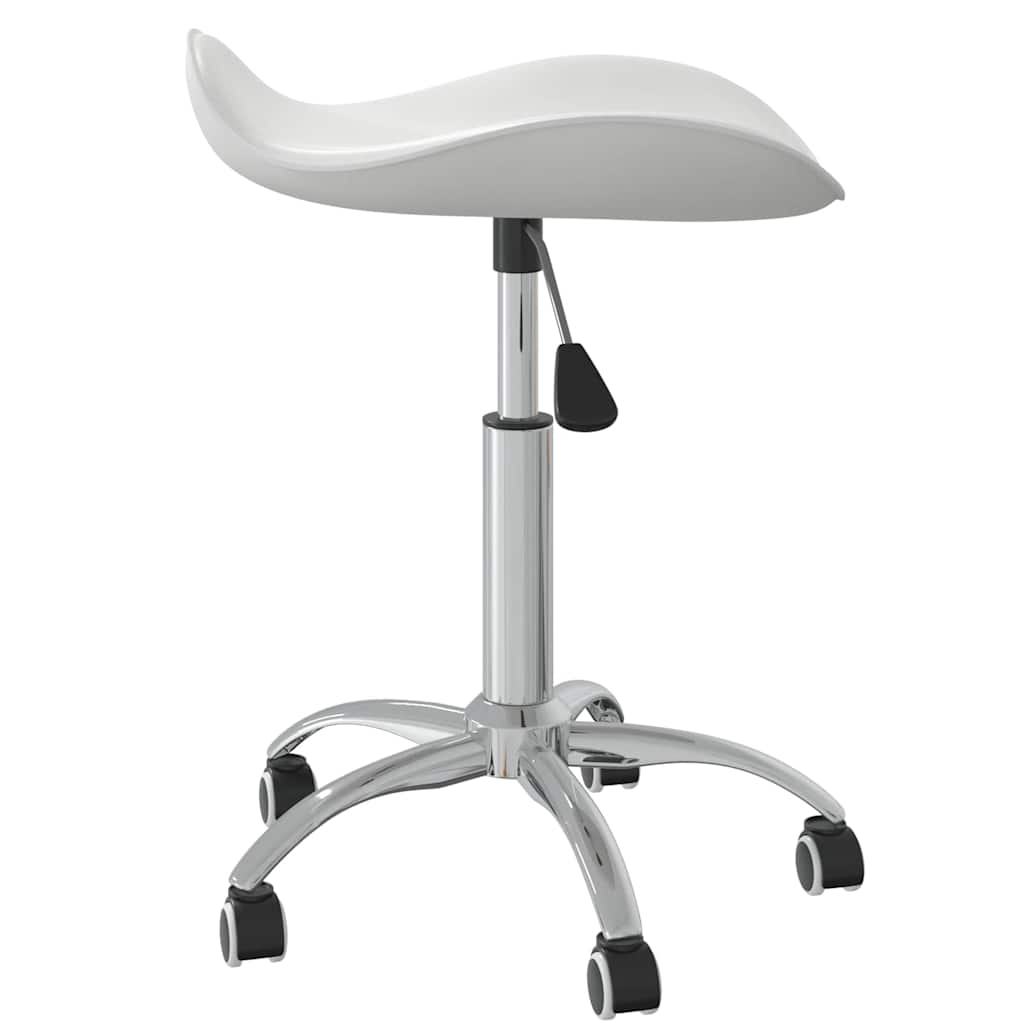Vidaxl Swivel Dining Chair, White, Upholstered with Faux Leather