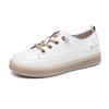 Casual White Shoes Loafers Leather Flat Single Shoes