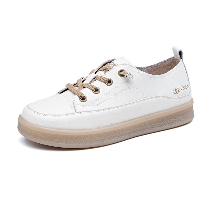 Casual White Shoes Loafers Leather Flat Single Shoes