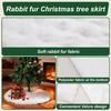 48 Inch Rabbit Fur Christmas Tree Skirt White Plush Skirt for Merry Christmas Party Christmas Tree Decoration