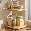 Durable Wooden Kitchen Shelf Multi-layer Seasoning Storage Corner Storage Rack Countertop Organizer Countertop Placement