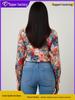 2026 Retro Floral 90s Hong Kong Style Women's Red Long Sleeve Shirt