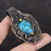 Copper Blue Turquoise Pendant Copper Wire Wrapped Pendant Gemstone Copper Jewelry Brand New Pendant Handmade Turquoise Jewelry Gift For Him