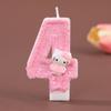Hello Kitty Pink Skirt Birthday Cake Number Candles – Cute, Creative, Handmade Ornaments for Party Atmosphere