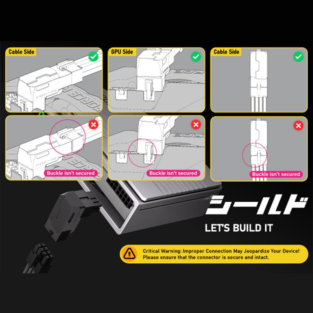 8-Pin PCIe GPU Power Adapter 90-Degree Angled Connector Power Interfaces Steering Head Power Right Angle Elbow Adapter
