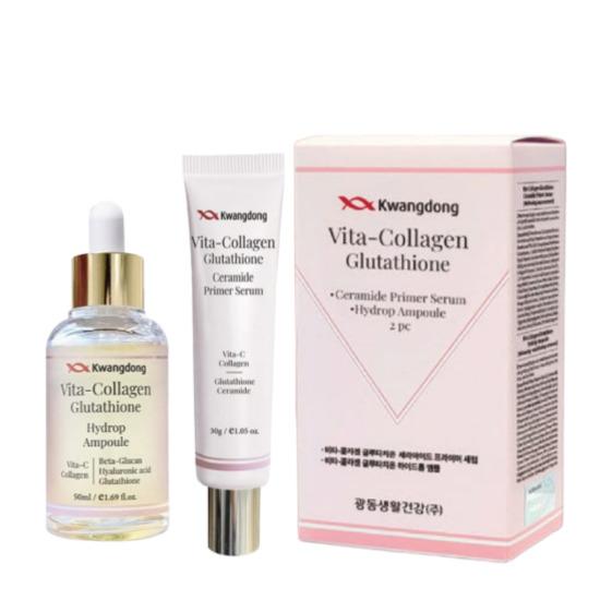 Kwangdong Vita-Collagen Glutathione Ceramide Skincare Set – Primer Serum 30ml + Hydrop Ampoule 50ml Vita-Collagen Glutathione Ceramide Skincare Set