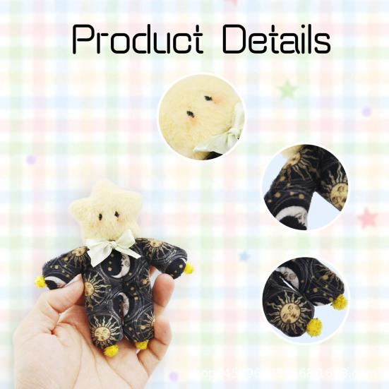 Stern Plüschtier für Kinder Weiches Kuscheltier mit Sternen-Mond-Print Niedriges Kuschelkissen Geburtstagsgeschenk für Mädchen