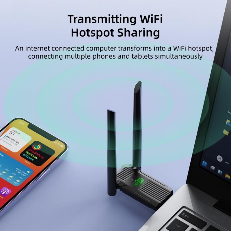 600Mbps USB 2.0 Adaptörü Çift Bant 2.4/5GHz WiFi Kablosuz Şifreleme Dongle Ağ Kartı Windows XP/7/8/8.1/10/11 için Sürücüsüz