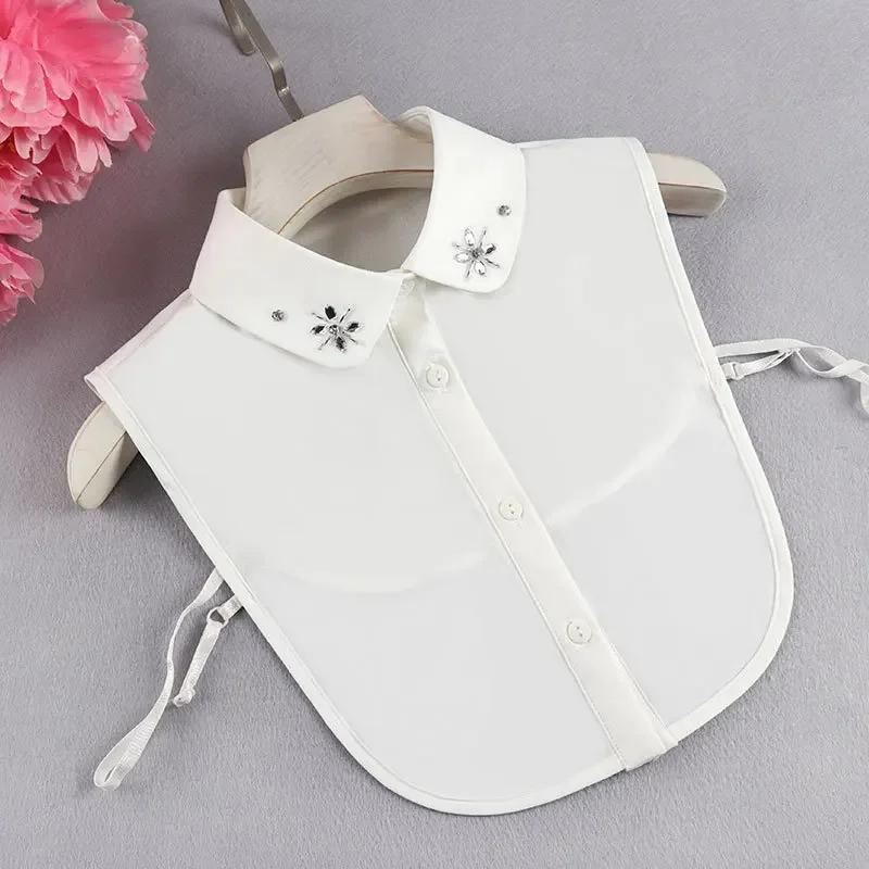 Perfect Match Elegant Womens False Collar For Sweater Shirt Accessories Female Handmade Rhinestone Beads Detachable Collar Girls