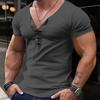 Männer Sommer Top V-ausschnitt Slim Fit Weiche Kurzarm Pullover Spitze Up Einfarbig Atmungsaktive Casual Mittlere Länge Männer täglichen T-shirt