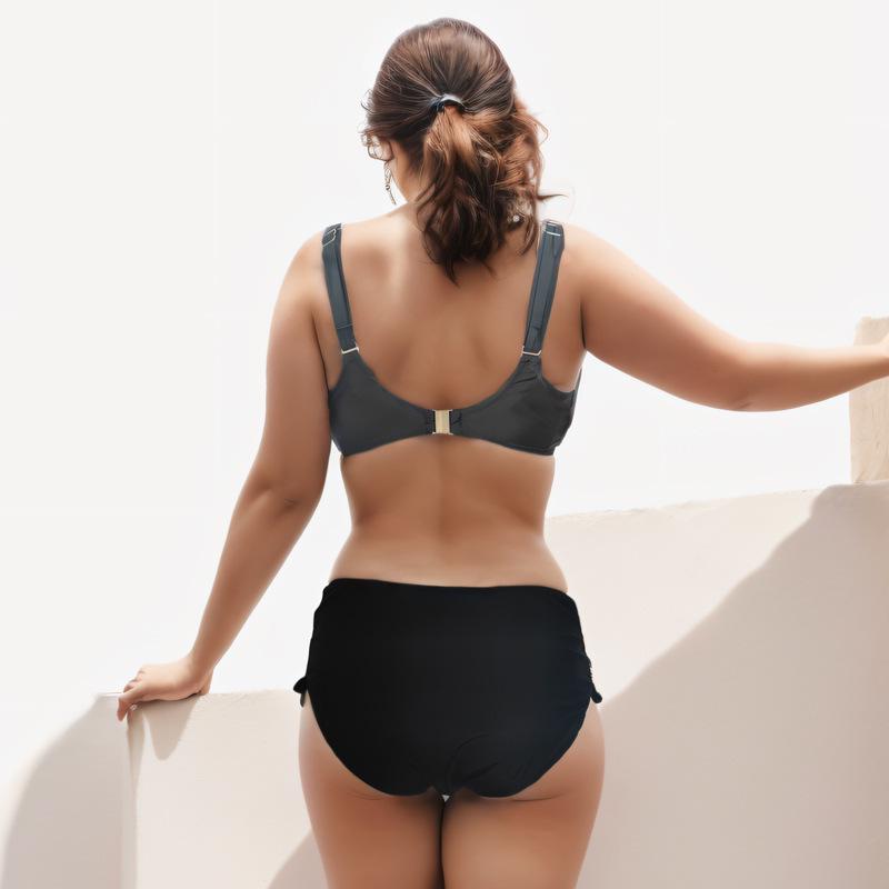 2025 Hanligu Smart+Sexy Gathered Bikini Swimsuit, Super Large Cup