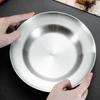 1 Stück Edelstahlplatte 8 Zoll Ultra-tragbares Geschirr Metall-Speiseteller für Kinder Kleinkinder Großartig für Camping im Freien Picknick