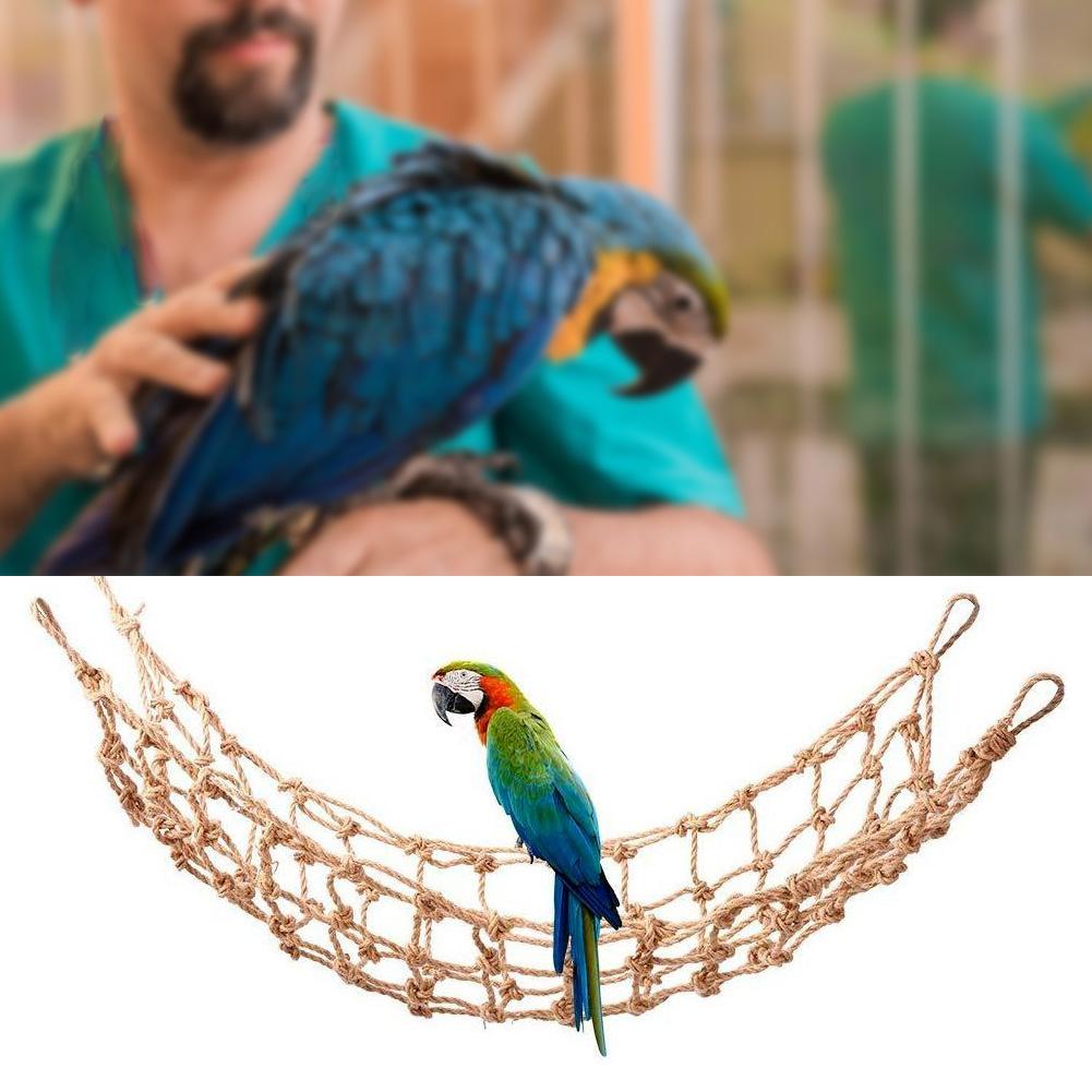 1PCS Hemp Rope Medium Large Parrots Climbing Net Hanging Swing Bird Game Cage Toy