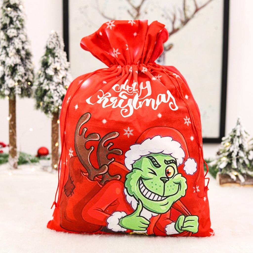 Christmas Decorations, Christmas Gift Bag Double Drawstring Drawstring Gift Bag Candy Bag Snack Bag Gift