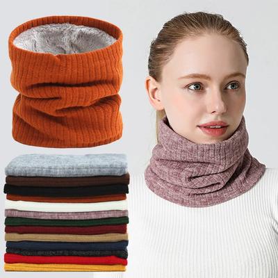 Neues gestricktes Halstuch Damen Herren Winter Warm Einfarbig Fleece Verdickung Halsring Schal Mode Hoher Kragen Halswärmer Schal