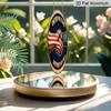 2D Flat, 1pc Round Aluminum Hanging Sign - "United We Stand Divided We Fall" Patriotic Handshake Metal Wall Art, Vintage USA Flag Design, Perfect for