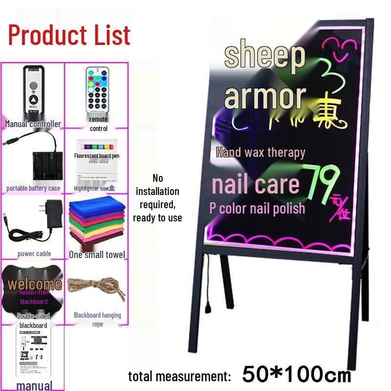 Luminous Fluorescent Blackboard for Night Market & Street Stall Advertising
