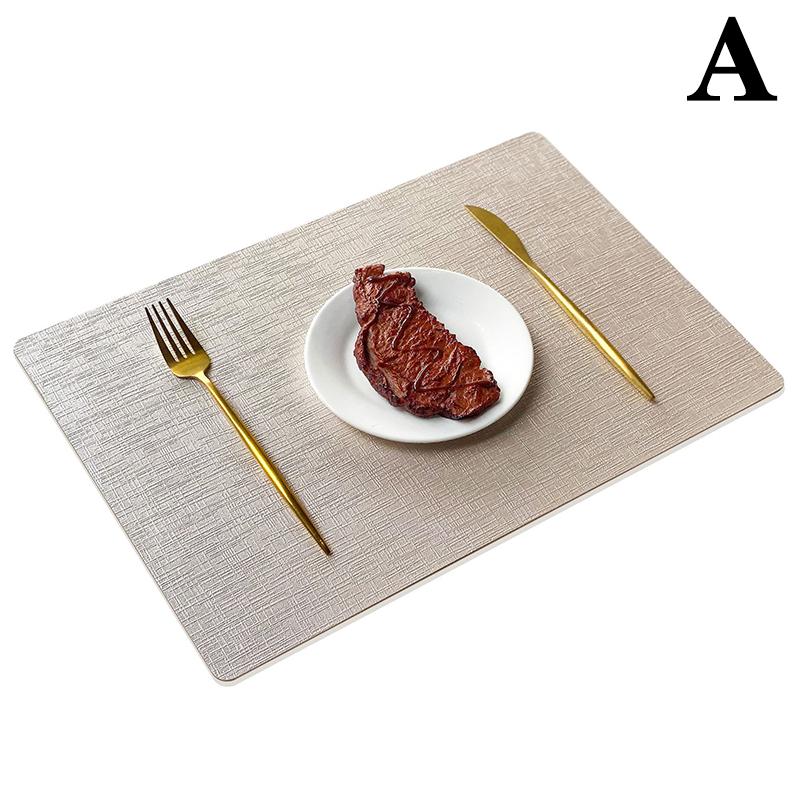 1Pcs Washable Double Side Pu Leather Placemat Texture Waterproof Heat-Resistant Table Mats Home Hotel Dining Table Decoration