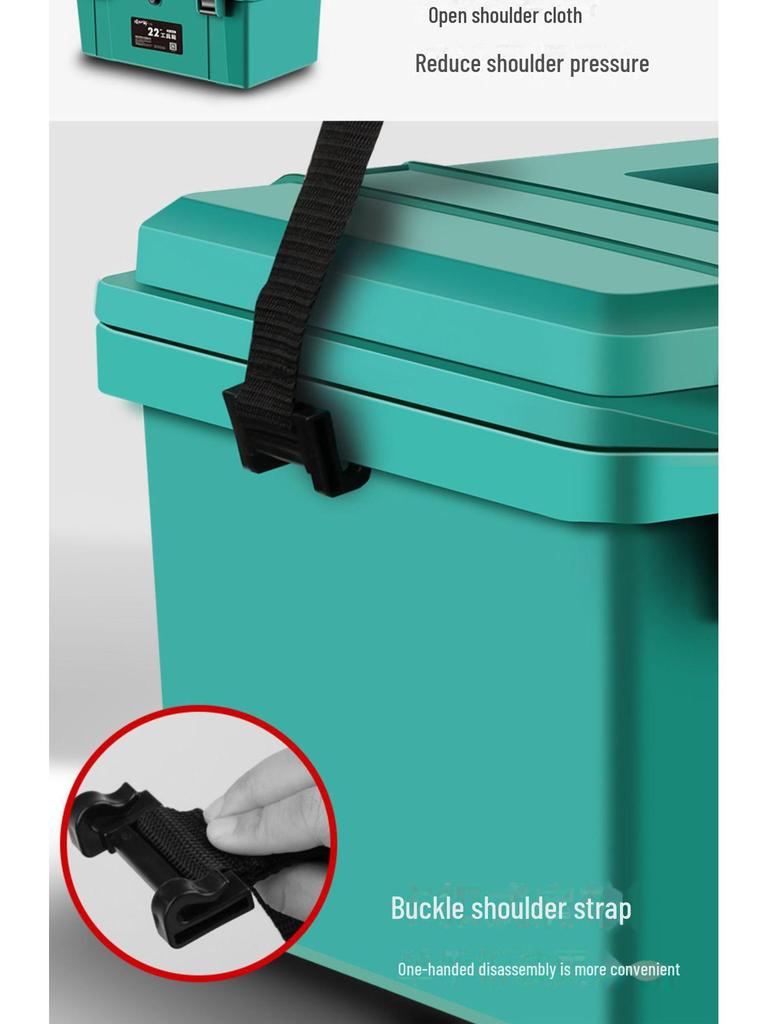 Green Forest Industrial Waterproof Multi-Function Tool Box - Large, Thickened, Portable Storage.