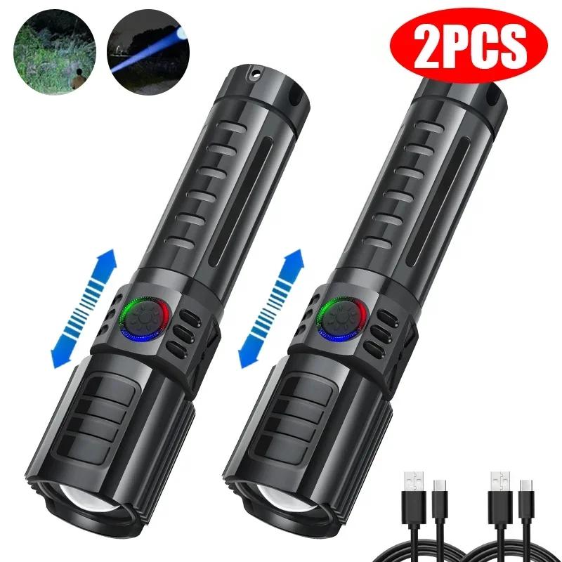 2000LM P50 Flashlight Super Bright USB Rechargeable Tactical Zoom Waterproof LED Torch Lamp Outdoor Camping Fishing Lantern