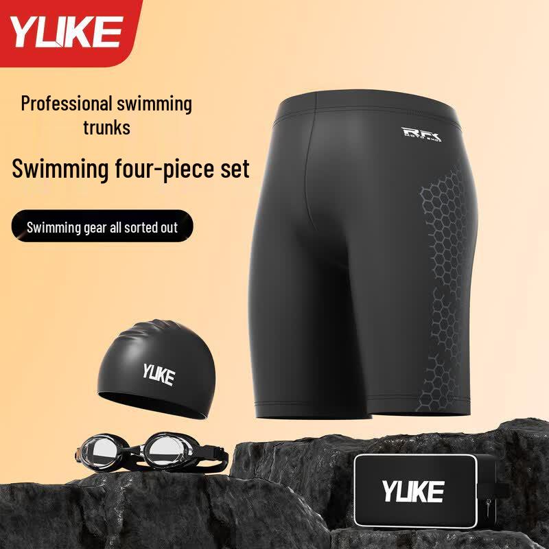 Yuke Men s Professional Five-Point Swim Trunks Set 3XL