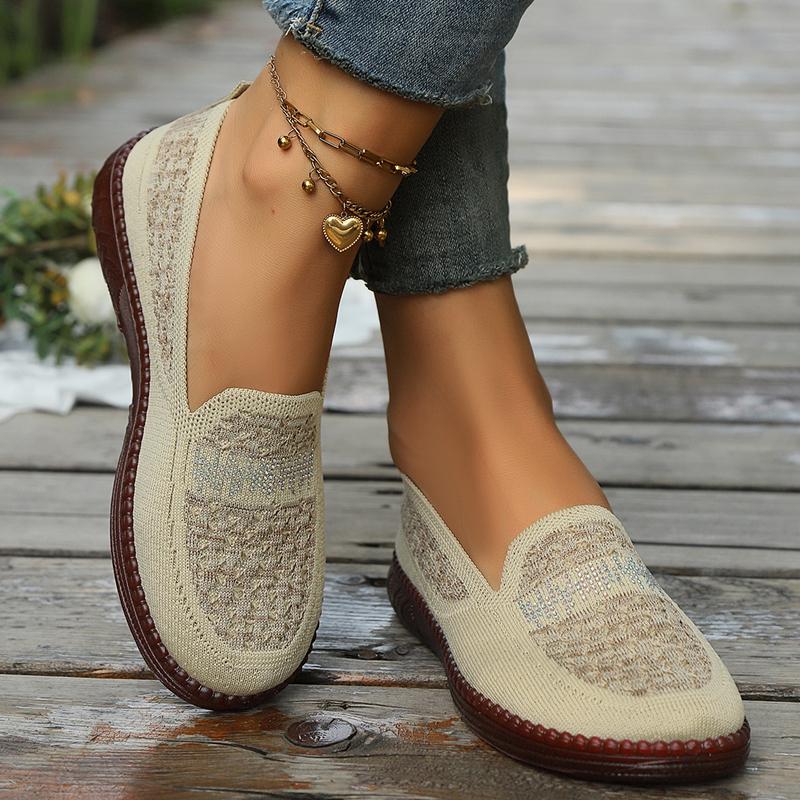 New Style Rhinestone Decorated Lightweight Casual Elegant Women's Shoes Fashion Simple Comfortable Flat Sneakers Zapatos Mujer