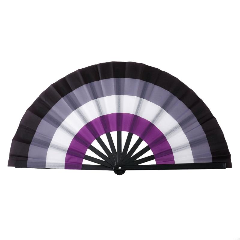 62KD Folding Hand Fans Rainbows Fan Dance Decoration Hand Fans Summer Fan Perfect Props for Summer Music Festivals & Parties