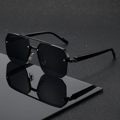 Un Par de Gafas Metálicas para Hombre y Varias Ocasiones. Doble Puente Vintage Negocio Clásico Elegante Casual Moda Adecuadas