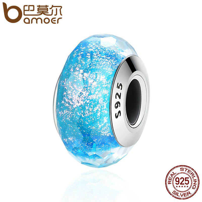 BAMOER High Quality 925 Sterling Silver European Pattern Murano Glass Charm Beads Fit Women Bracelet