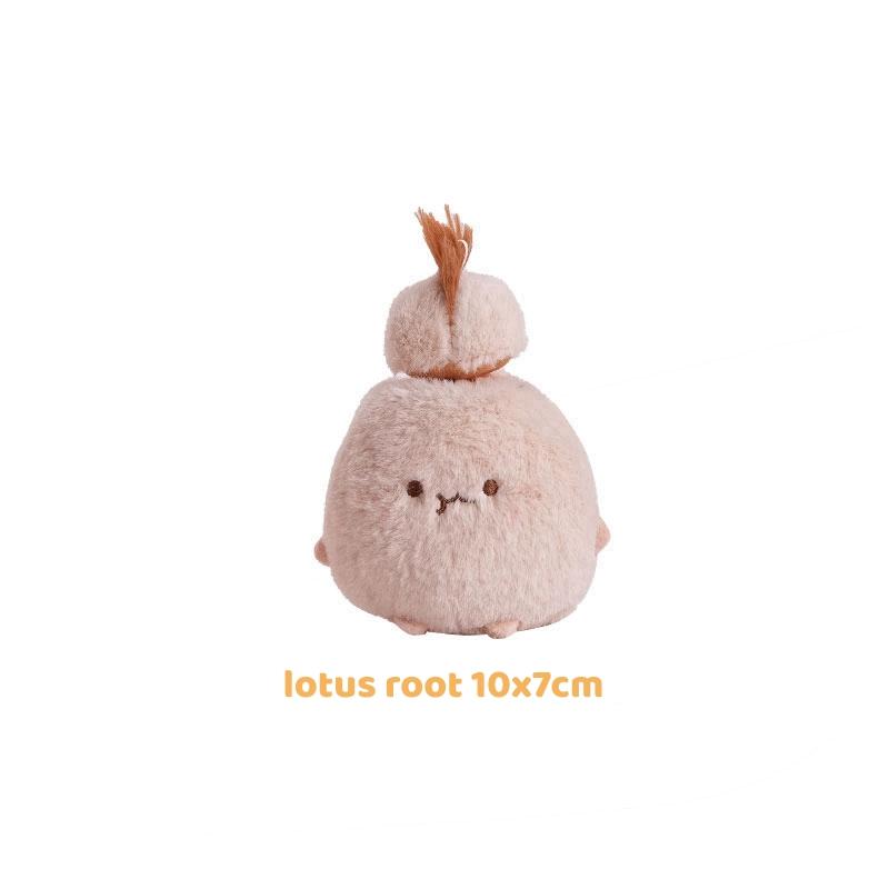 Cartoon Hotpot Food Plush Keychain Kawaii Bag Pendant Button Mushroom Crab Claw Hanging Ornament Food-Themed Toy Accessory Gift