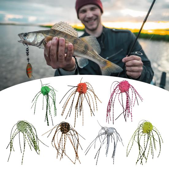 10 Stück 1,4 cm/4 g weicher Würfelköder mit Rock, langsam sinkend, bunt, PVC, künstlicher Würfelköder, Süßwasser, Salzwasser, Bass, Wels, Angelzubehör